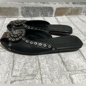 Robert Zur - Capri black and brown flat mules size 6.5